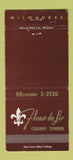 Matchbook Cover - Fleur de Lis Cudahy Towers Milwaukee WI WEAR 30 Strike