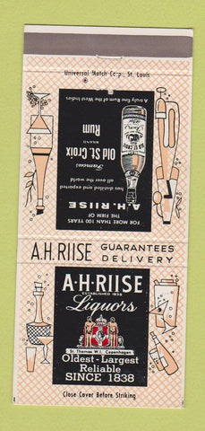Matchbook Cover - AH Riise Liquors Old ST Croix Rum 30 Strike