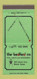 Matchbook Cover - The Bedford Company Billiards Tables Mission KS 30 Strike