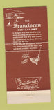 Matchbook Cover - Franciscan Restaurant San Francisco CA WEAR 30 Strike