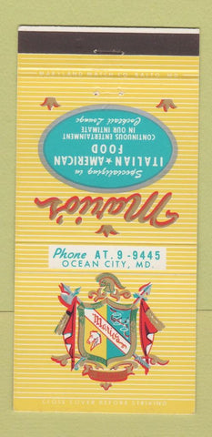 Matchbook Cover - Mario's Restaurant Ocean City MD 30 Strike