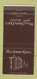 Matchbook Cover - Iron Gate Westlake OH Restaurant 30 Strike