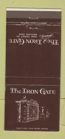 Matchbook Cover - Iron Gate Westlake OH Restaurant 30 Strike