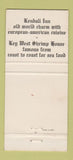 Matchbook Cover - Kendall Inn Indianapolis IN 30 Strike