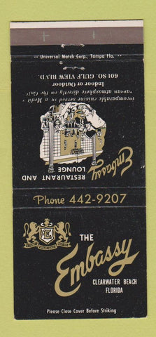 Matchbook Cover - Embassy Restaurant Clearwater Beach FL 30 Strike