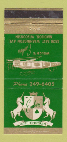 Matchbook Cover - Welch's Embers Madison WI 30 Strike