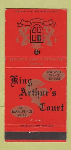 Matchbook Cover - King Arthur's Court Miami Springs Villas FL 30 Strike
