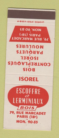 Matchbook Cover - Escoffre Lerminiaux Bois Paris France SAMPLE?