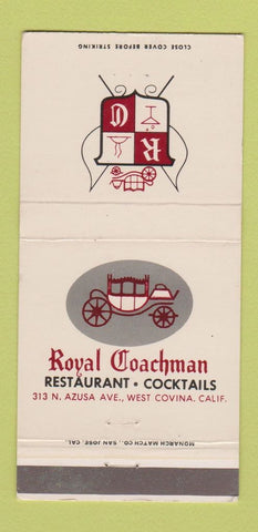 Matchbook Cover - Royal Coachman Restaurant West Covina CA 30 Strike