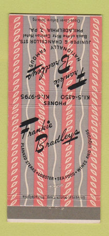 Matchbook Cover - Frankie Bradleys Philadelphia PA restaurant 30 Strike