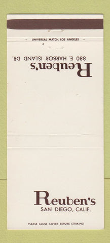 Matchbook Cover - Reuben's San Diego CA 30 Strike