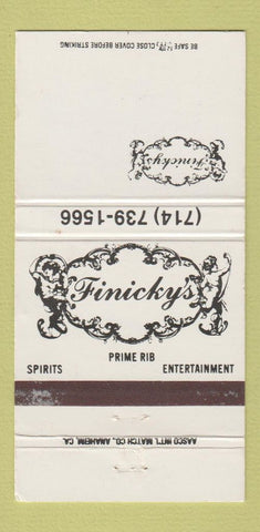 Matchbook Cover - Finicky's Restaurant La Mirada CA WEAR 30 Strike