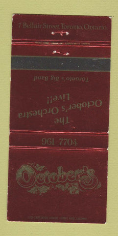 Matchbook Cover - October's Toronto ON WEAR 30 Strike