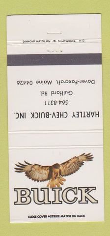 Matchbook Cover - Hartley Chevrolet Buick Dover Foxcroft ME 30 Strike