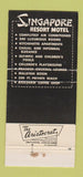 Matchbook Cover - The Singapore Restaurant Miami Beach FL 30 Strike