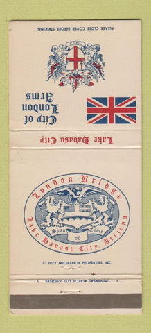 Matchbook Cover - City of London Arms Lake Havasu City AZ 30 Strike