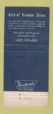 Matchbook Cover - City of London Arms Lake Havasu City AZ 30 Strike