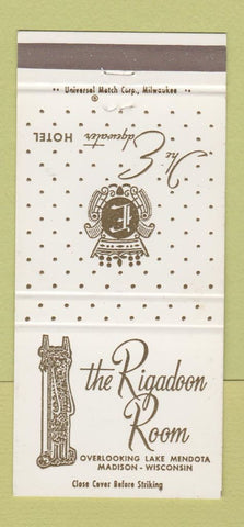 Matchbook Cover - Rigadoon Room Madison WY Edgewater Hotel 30 Strike
