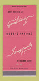 Matchbook Cover - Tony Pandy Bar Grill 30 Strike