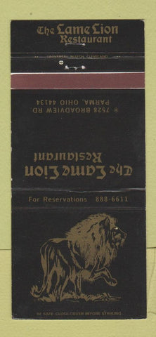 Matchbook Cover - Lame Lion Restaurant Parma OH 30 Strike