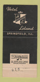 Matchbook Cover - Red Lion Tavern Hotel Leland Springfield IL 30 Strike