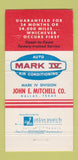 Matchbook Cover - Mark IV Air Conditioning auto San Francisco CA 30 Strike