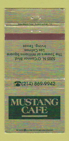 Matchbook Cover - Mustang Cafe Irving TX WEAR 30 Strike