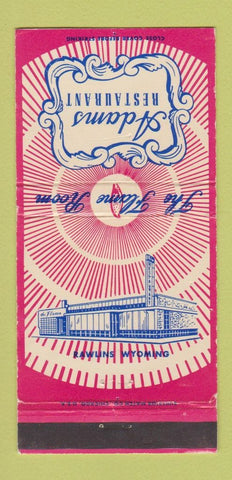 Matchbook Cover - Adams Restaurant Rawlins WY RED 30 Strike