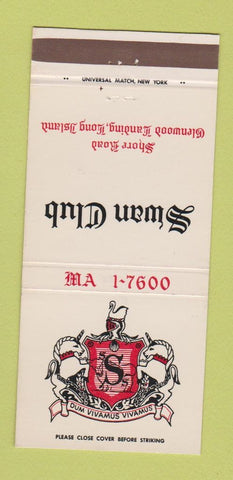 Matchbook Cover - Swan Club Glenwood Landing LI NY 30 Strike