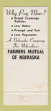 Matchbook Cover - Farmers Mutual of Lincoln NE insurance WEAR 30 Strike
