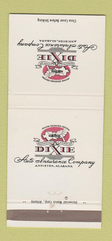 Matchbook Cover - Dixie Auto Insurance Anniston AL 30 Strike
