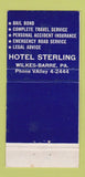 Matchbook Cover - Wyoming Valley Motor Club AAA Wilkes Barre PA 30 Strike