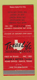 Matchbook Cover - Texas Life Insurance Waco TX  30 Strike
