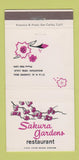 Matchbook Cover - Sakura Gardens Mountain View CA 30 Strike