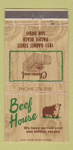 Matchbook Cover - Beef House San Diego CA 30 Strike
