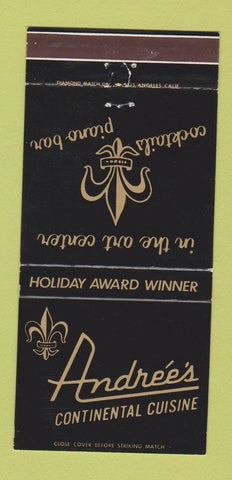 Matchbook Cover - Andree's Restaurant Laguna Beach CA 30 Strike