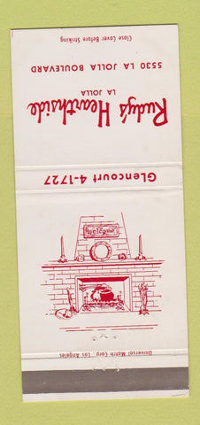 Matchbook Cover - Rudy's Hearthstone La Jolla CA WEAR 30 Strike