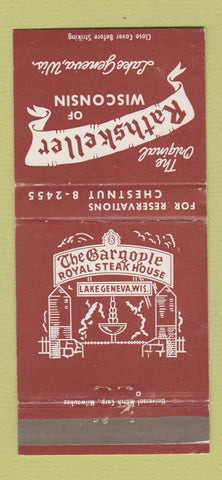 Matchbook Cover - Rathskeller of Wisconsin Lake Genevea WI WEAR 30 Strike