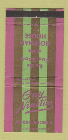 Matchbook Cover - Gay Nineties Madison WI 30 Strike