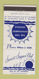 Matchbook Cover - Sunset Supper Club Fond Du Lac WI 30 Strike