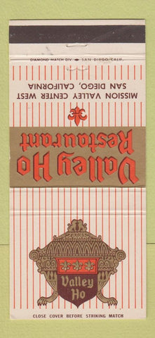 Matchbook Cover - Valley Ho Restaurant San Diego CA 30 Strike