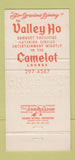 Matchbook Cover - Valley Ho Restaurant San Diego CA 30 Strike
