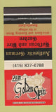 Matchbook Cover - The Golden Stein German Danville CA restaurant 30 Strike