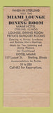 Matchbook Cover - Miami Hotel Sterling IL WEAR 30 Strike