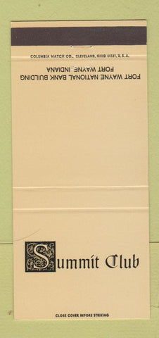 Matchbook Cover - Summit Club Fort Wayne IN 30 Strike