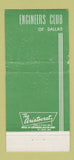 Matchbook Cover - Engineers Club of Dallas TX 30 Strike