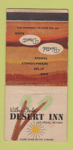 Matchbook Cover - Wilbur Clark's Desert Inn Las Vegas NV 30 Strike