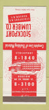 Matchbook Cover - Stockport Lumber Hudson Stockport NY 30 Strike