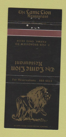 Matchbook Cover - Lame Lion Restaurant Parma OH 30 Strike