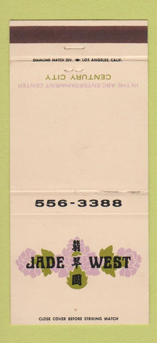 Matchbook Cover - Jade West Century City CA 30 Strike